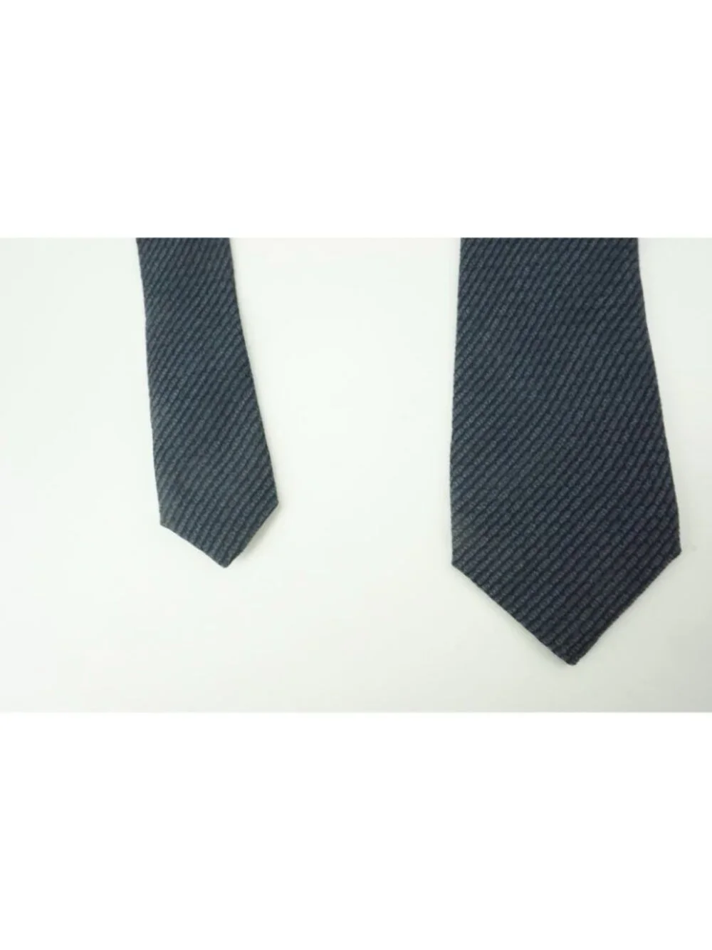 Canali Indigo Slate Blue Woven Striped Wool Blend Tie Brand New With Tags